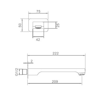 Излив встраиваемый Raglo R473.60.09 графит